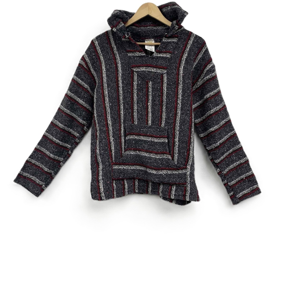 Sunspecks Pullover Striped Hoodie Beach Large Mexican 90s Vintage‎ Baja y2k